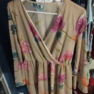 Semi shear short floral dress